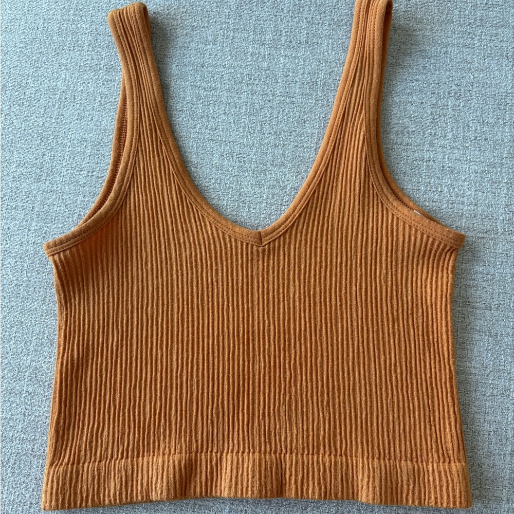 Urban Outfitters Ribbed Orange Tank Top